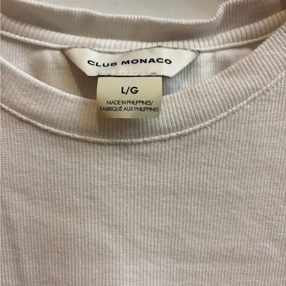 Club Monaco White Ribbed Tee - Picture 3 of 3